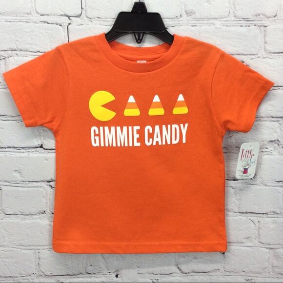 Little Teez "Gimmie Candy" T-Shirt Children's Size 3 Orange Candy Corn Autumn - Picture 1 of 5
